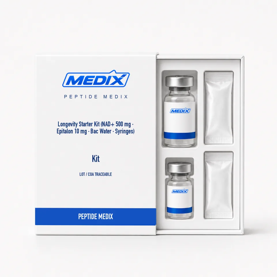 Longevity Starter Kit (NAD+ 500 mg · Epitalon 10 mg · Bac Water · Syringes)